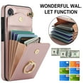 thumbnail image 6 of Asuwish Compatible with Samsung Galaxy S24 5G Wallet Phone Case Tempered Glass Screen Protector Ring RFID Credit Card Holder PU Leather Cell Cover for S 24 24S G5 SM-S931U Girls Rose Gold, 6 of 11