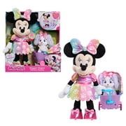 Disney Junior Minnie Mouse Waggin’ Wagon Lights and Sounds Feature Plush, Officially Licensed Kids Toys for Ages 3 Up, Gifts and Presents