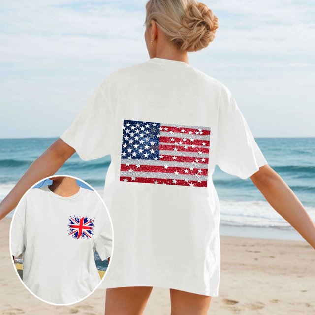 Soldes Aujourd'hui Liquidation! Blouse d'Été à Col Rond Manches Courtes Mode Décontractée Imprimée pour Femmes Offres du Jour Liquidation!
