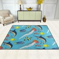 thumbnail image 3 of Dreamtimes Lightweight Soft Area Rugs, 80 x 58 inch（6'8" x 4'10"） Sea Fish Jellyfish Marlin Floor Mat for Kids Playing Room Hardwood Floor Living Room Nursery Rugs, 3 of 6