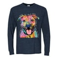 thumbnail image 3 of Dean Russo Best Dog Dog Lover Mens Long Sleeve Shirt, Vintage Heather Navy, 3X-Large, 3 of 6