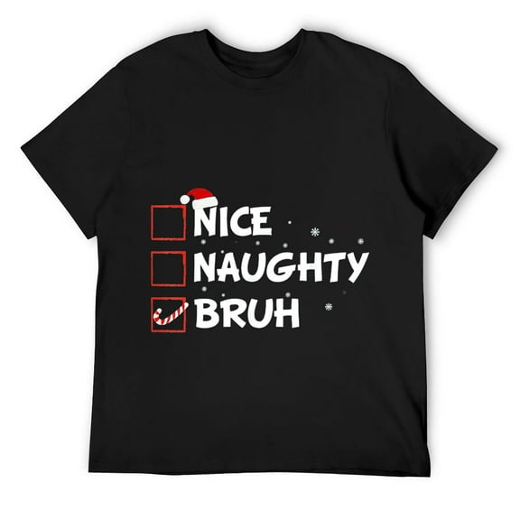 Mens Xmas Christmas List Humor Pajamas T-Shirt Black