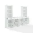 thumbnail image 3 of 3-Piece Sideboard Bookcase Set - Storage Cabinet, Entryway Organizer, White Finish, Adjustable Shelves, 3 of 10