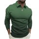thumbnail image 2 of Blusa y camisa de manga larga con cuello vuelto para hombre, jersey con cremallera, color liso, solapa, blusa de manga larga con cuello vuelto, blusa para hombre, blusa de poliéster, 2 of 5
