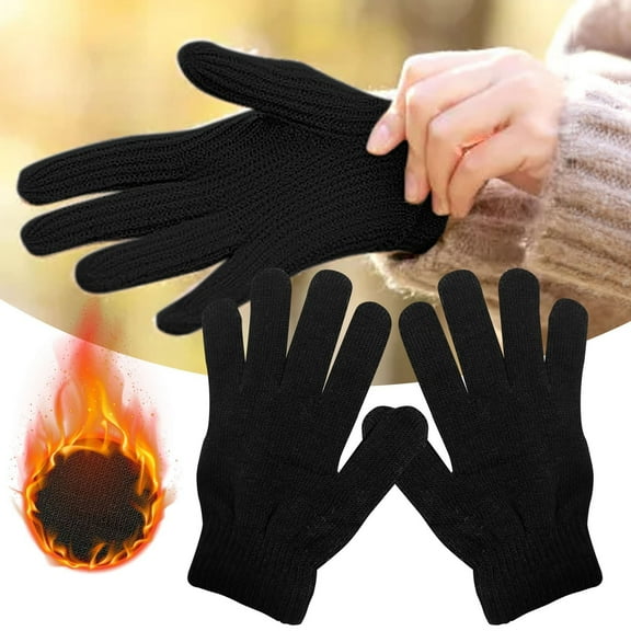 6-Pack Knitted Gloves for Women & Men, Winter Warm Stretchy Full Finger Unisex Mittens, Soft Breathable Design for Outdoor Activities & Daily Use