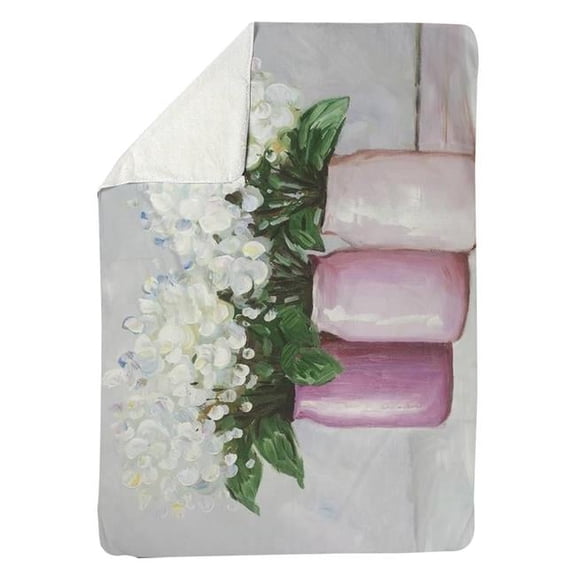 Begin Home Decor 5545-6080-FL116 60 x 80 in. Hydrangea Flowers In Pink Vases-Sherpa Fleece Blanket