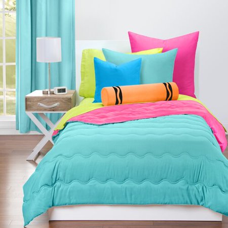 Crayola Turquoise Blue And Hot Magenta Reversible Comforter Set