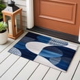 thumbnail image 4 of 2x3 Ft Entryway Area Rug, Navy Blue Boho Kitchen Rug Runner Washable Floor Mat, White Circle Abstract Art Non Slip Indoor Door Mat Throw Carpet for Bathroom Living Room Bedroom, 4 of 8