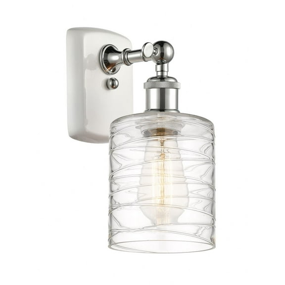516-1W-WPC-G1113-LED-Innovations Lighting-Cobbleskill - 1 Light Wall Sconce In Art Nouveau Style-9 Inches Tall and 5 Inches Wide White/Polished Chrome