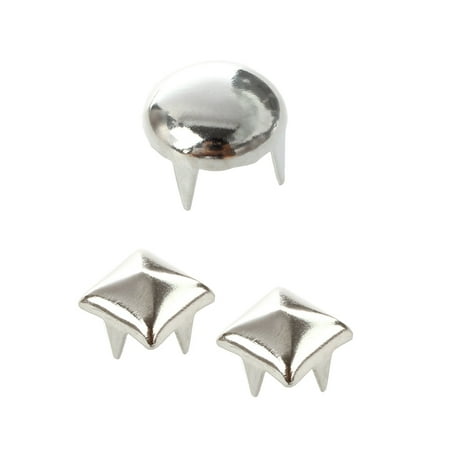 

400Pcs Rivet Punk Decoration Rivet Rivet Silver - 200Pcs Copper 8Mm Silver Round Cone Rivet & 200 Pcs Copper 6 Mm Silver Pyramid Rivets