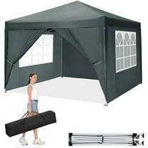 SANOPY 10'x 10' Pop up Canopy 1 Person Setup Canopy Portable Outdoor Party Instant Shelter with 4 Removable Sidewalls & Carrying Bag for Wedding Picnics Camping, Gray