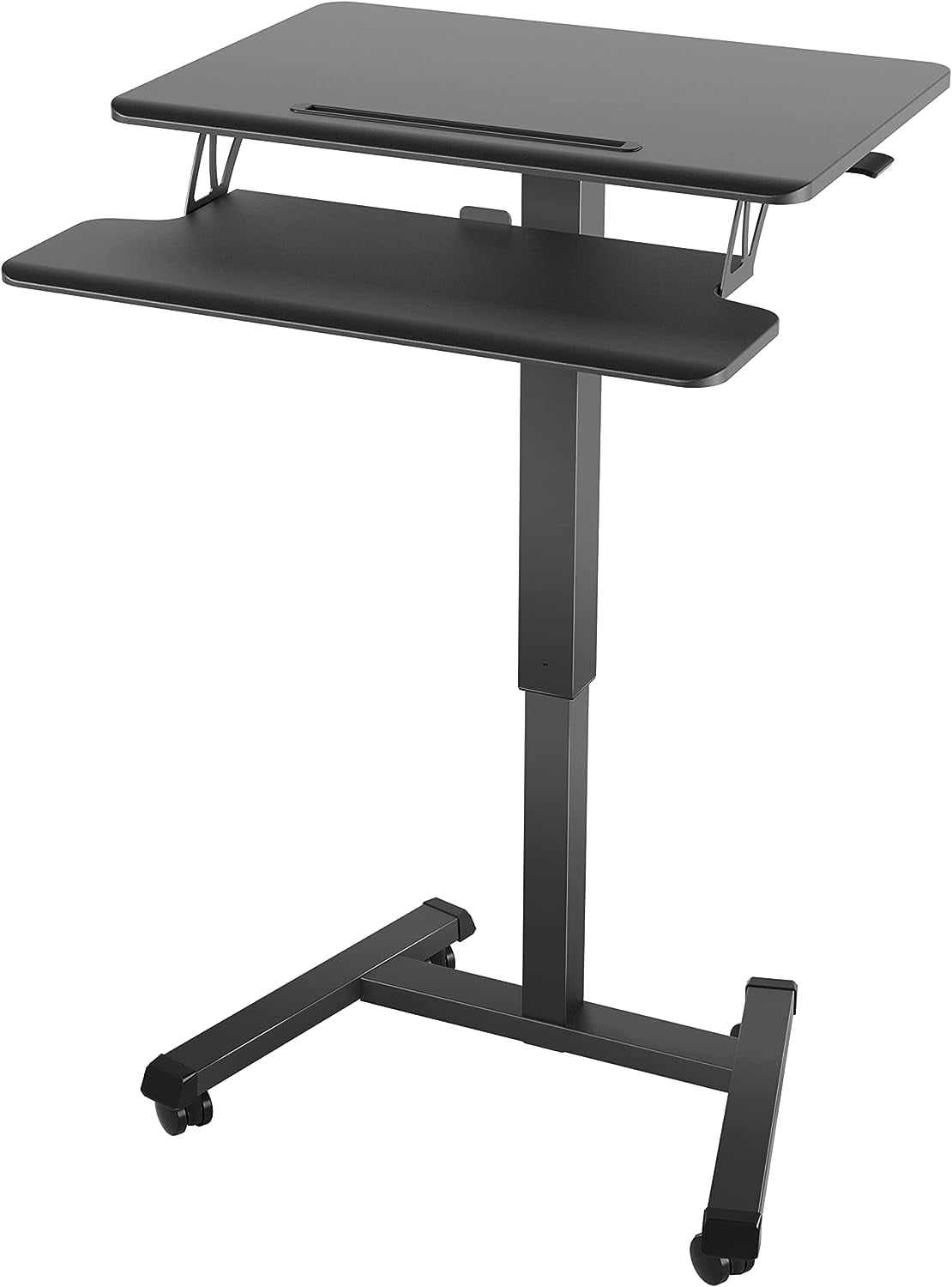 Height Adjustable Laptop Table, Mobile Desk Workstation, Rolling