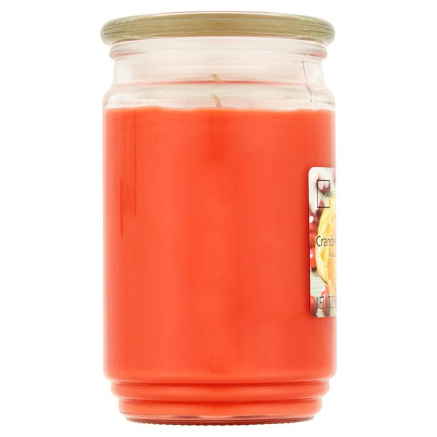 Mainstays Cranberry Mandarin Scented Single-Wick Large Glass Jar Candle, 20 oz., 2-Pack