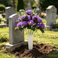 thumbnail image 6 of 2 Sets Rose Cemetery Flowers with Vase for Grave, Artificial White Calla Lilies & Velvet Roses, Outdoor Memorial Flowers for Headstones, Graveyard Decoration, 6 of 6