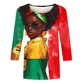 thumbnail image 4 of YanHoo Hauts à Manches 3/4 pour Femmes T-Shirts Graphiques à Manches 3/4 Chandail Décontracté Col Rond T-Shirts Histoire des Noirs Manches 3/4 Grande Taille Hauts pour Femmes en Liquidation, 4 of 5