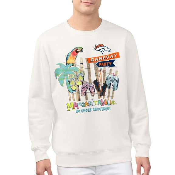 Men's Margaritaville  Cream Denver Broncos Gameday Party Fleece Sweatshirt