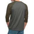 thumbnail image 5 of Men's Raglan Baseball Shirts 3/4 Sleeve Tops Regular Fit Casual Basic T-Shirts Green 2XL, 5 of 8