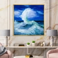 thumbnail image 2 of Designart 'Waves Breaking During Wild Blue Ocean Tide' Nautical & Coastal Framed Canvas Wall Art Print, 2 of 5