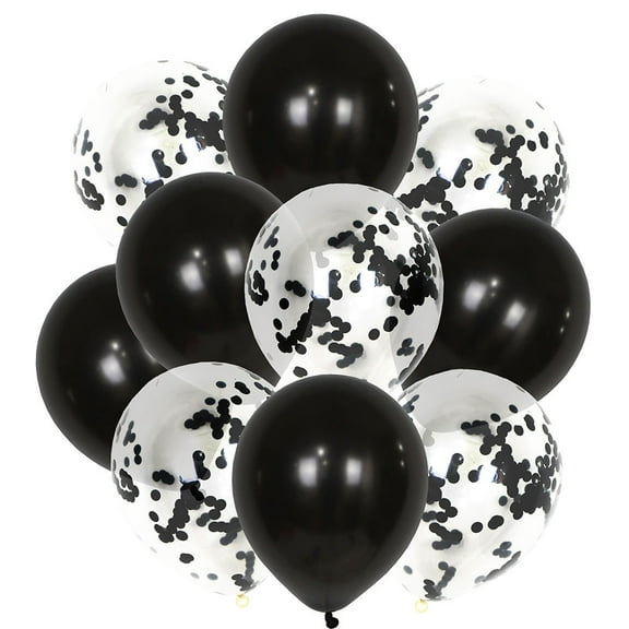 20 Pack 12 Inch Black Balloons Sequins Confetti Balloon Wedding Arch Birthday Bachelorette Bridal Party Decoration