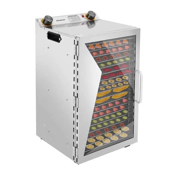 600W 18 Trays Commercial Food Dehydrator Machine, Stainless Steel Food Dehydrated Dryer Over Heat Protection for Jerky Herbs Meat Beef Fruit Vegetables