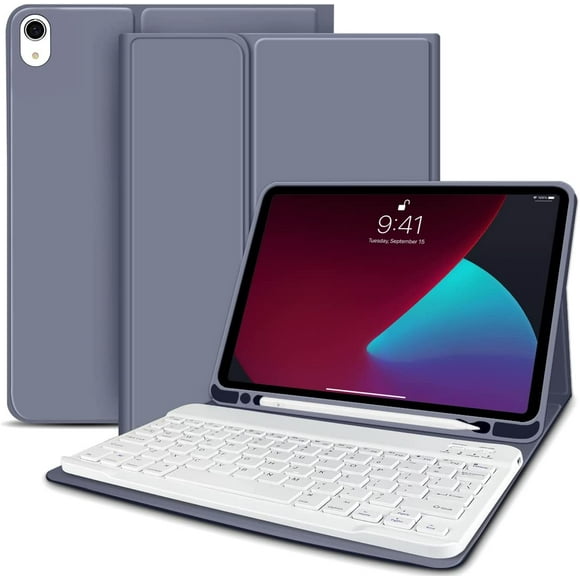 Timoom iPad Air 4ª / Air 5ª Generación Funda con Teclado de 10.9 Pulgadas con Soporte para Lápiz, Cubierta con Teclado Inalámbrico Bluetooth Desmontable Magnéticamente Delgada para iPad 10.9" Air