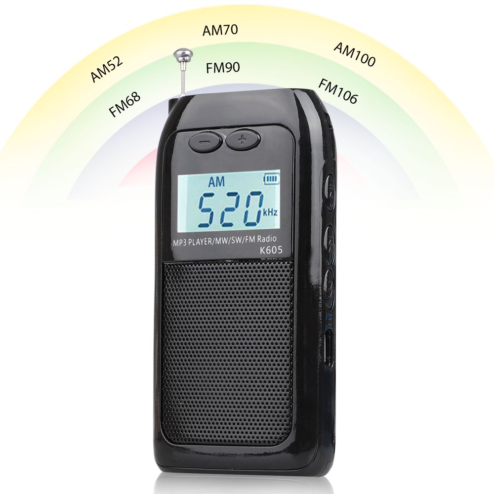 EEEkit Portable Personal Radios, Black, Y60