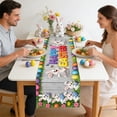 thumbnail image 5 of AZXY Easter Table Runner 14"x72" Table Runner with Bunny Easter Eggs "Happy Easter" Wooden Plank Design, Spring Easter Table Decorations for Home Kitchen Dining Coffee Table Easter Party Decor, 5 of 7