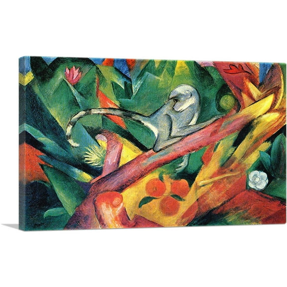 ARTCANVAS The Monkey 1912 Canvas Art Print by Franz Marc - Size: 26" x 18" (0.75" Deep)
