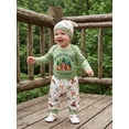 thumbnail image 3 of Cjfdfy Newborn Baby Boy Forest Animal Fall Outfits Cutest Critter in the Woods Print Long Sleeve Romper Pants With Hat 3pcs Infant Cute Coming Home Outfit 0-12M, 3 of 9