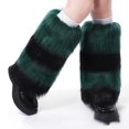 thumbnail image 1 of Wangsaura Women Leg Warmer, Contrast Color Stripe Warmer Boot Cuff Stockings, 1 of 3