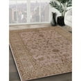 thumbnail image 3 of Ahgly Company Machine Washable Indoor Round Industrial Modern Sienna Brown Area Rugs, 6' Round, 3 of 7