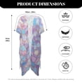 thumbnail image 6 of Xoenoiee Stained Glass Pattern Women Swimsuit Coverup Lightweight Kimono Cardigan Bathing Suit Cover Up Open Front Swimwear Beach Vacation Outfits, 6 of 7