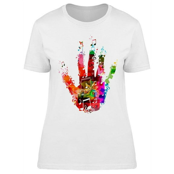 Colorful Musical Hand T-Shirt Women -Image by Shutterstock, Female XX-Large