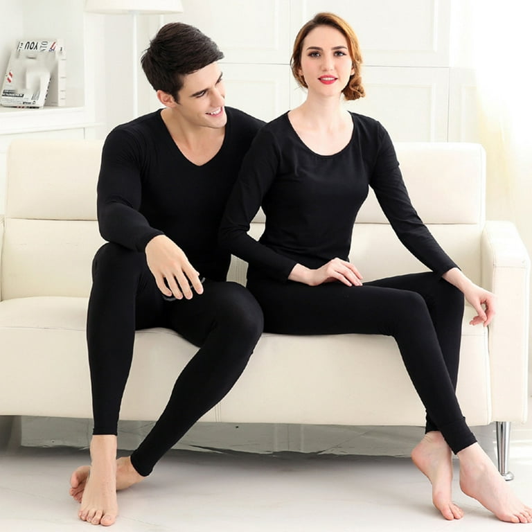 Women Seamless Elastic Thermal Underwear Inner Wear Winter Warm Clothes(Black  M,Women) 