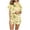 Yellow, variant on Tnhcen Women's Sleepwear Capri Pajama Sets Short Sleeve Two-Piece Pjs V Neck Tops Shorts Homewear Set S-2XL