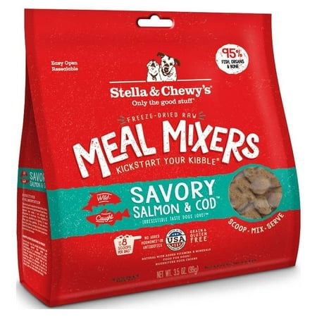 UPC: 0186011000236 | Stella & Chewy s Meal Mixers Savory Salmon & Cod Grain-Free Dry Dog Food Topper  3.5 oz.