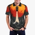 thumbnail image 1 of Fotbe Retro Space Rocket Launch Camiseta Polo de Golf para Hombre con Estampado – Camisa Deportiva Transpirable con Cuello Abotonado-Medium, 1 of 6