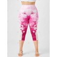 thumbnail image 3 of Leggings Capri de Talla Grande con Estampado Floral de Encaje Rosegal Leggings de talla grande, 3 of 5