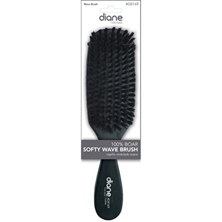 Diane #8169 100% Boar Softy Wave Brush, boar bristles, reinforced bristles, thick hair, long hair, short hair, all hair types, men and women, adults and kids, wood (Best Brush For Long Thick Hair)