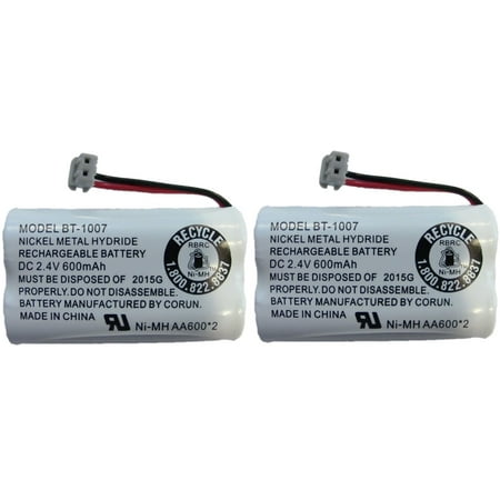 Discharge Nimh Battery - New! Genuine Uniden BBTY0651101 BT-1007 NiMH 600mAh DC 2.4V Cordless Telephone Battery (2-Pack)
