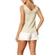 thumbnail image 3 of INSPIRAR CHIC Camisones de Satén para Mujeres, Top sin Mangas, Cuello en V, Blusa Casual de Seda XL Beige, 3 of 6
