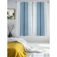thumbnail image 4 of Sheer Curtains 72 Inches Long, Blue Ombre Stripe Light Filtering Window Curtains for Living Room/Bedroom, Farmhouse Simple Striped Rod Pocket Voile Sheer Curtain Drapes, 52"W x 72"L, 2 Panels, 4 of 8