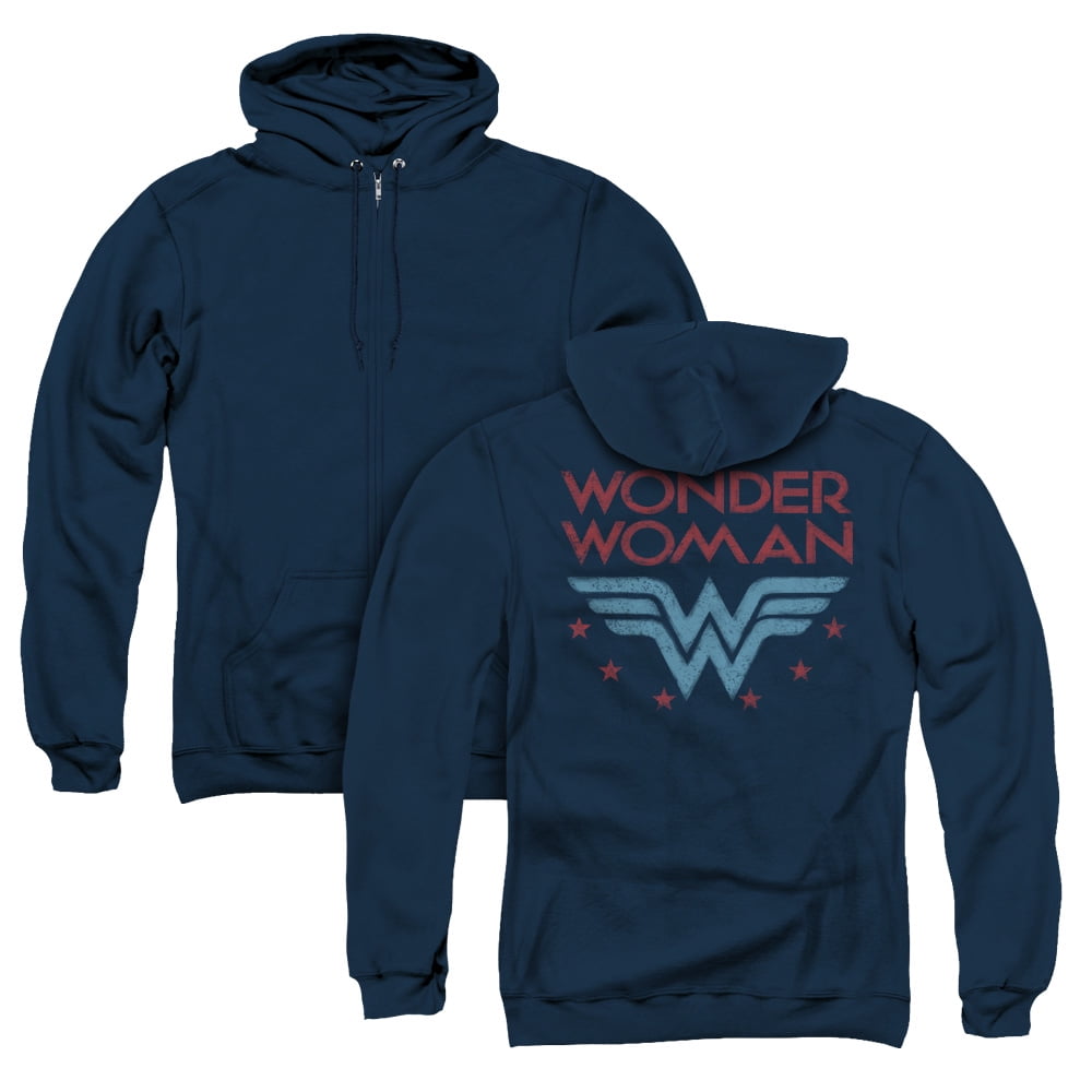 Wonder Woman Wonder Stars (Back Print) Adult Zipper Hoodie Sweatshirt