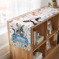 thumbnail image 6 of Blue Truck Cow Table Runner, Animals Spring Floral Butterfly Wooden Washable Cotton Linen Table Runners 90 Inches Long, Dresser Scarf Runner for Dining/Coffee/Kitchen/Hallway Tables 13''x90'', 6 of 9