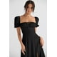 thumbnail image 3 of Mujeres Carmen Print Bustier Dress Floral Boho Midi Dress Ladies Summer Beach Swing Sundress, 3 of 3