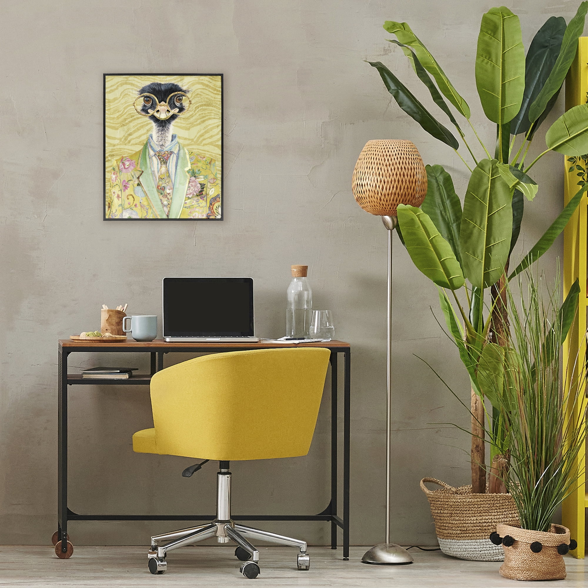 Stupell Industries Dandy Ostrich Portrait Black Framed Giclee Art, design by Svetlana Aleynikova