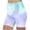 Green B, variant on Zpanxa Women's Printed High Waisted Yoga Shorts Fashion Tummy Control Compression Athletic Running Workout Shorts 5 Inch Breathable Stretchy Fitted Casual Lounge