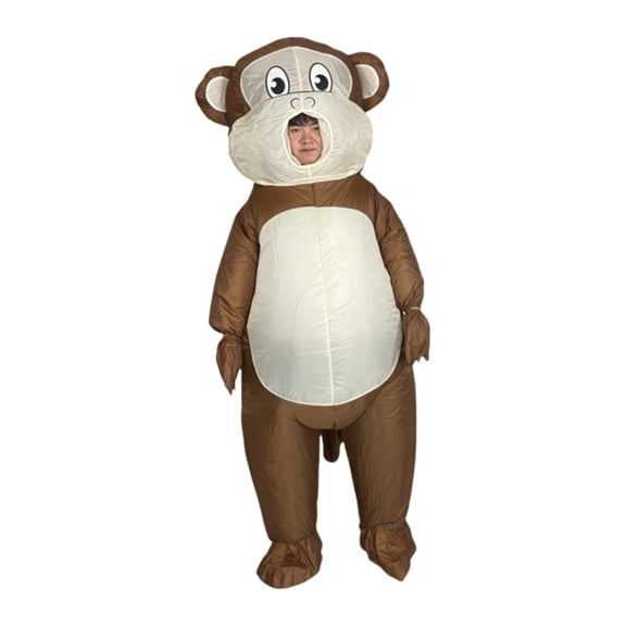 Adult Inflatable Holiday Costume Monkey One-piece Party Inflatable Dress Up Halloween Christmas Funny Suit Cosplay Party Costume,Height 59"–74.8",Monkey