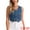 Blue, variant on Women's Denim Vest Sleeveless Button Down Cropped Waistcoat L Blue