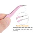 thumbnail image 4 of Unique Bargains Precision Curved Tip Tweezer Stainless Steel Multifunctional Pink Silver Tone with Flower Print 2Pack, 4 of 5